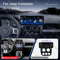 Kit de Reemplazo de Panel de Auto con Ajuste Perfecto, Marco para Pantalla de Radio de Auto Android de 12.3 Pulgadas, Pantalla GPS, Carplay Inalámbrico para JEEP Compass 10-16