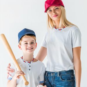 Nuevo collar de cuentas de diamantes de imitación con purpurina ajustable, venta al por mayor, joyería deportiva inspirada, collar de atleta para jugadores de béisbol - Product Image 2