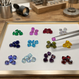 Großhandel 5A-Qualität Cushion-Schliff CZ-Steine 2-10mm Weißer Saphir Blauer Rubin Violetter Granat für Schmuckherstellung - Product Image 1