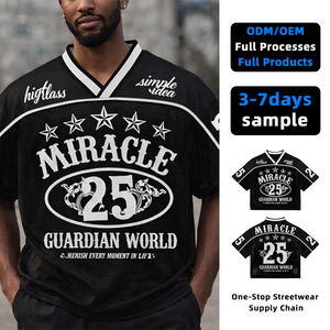 Camiseta Deportiva de Manga Corta para Hombre, Cuello Redondo, Informal, de Fútbol, Transpirable, de Malla, con Contraste de Color, 100% Algodón, con Logotipo Personalizado, Impresión DTG - Product Image 1