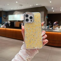 Étui de téléphone de luxe bling époxy gradation paillettes galvanoplastie pour iPhone 11 12 13 14 15 16 pro max spark bling étui de téléphone dur