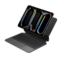 Clavier intelligent à connexion directe avec étui mince et touches à ciseaux pour iPad Air 13 M2 2024, iPad Pro 12.9 6e génération, sans appairage