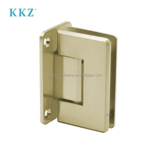 KKZ Classic Standard 90mm 100mm Recessed Full Back plate Curve Bevel Angle Satin Brass Gold Shower Door Hinge