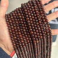 Perles de grenat hessonite ambre-orange de Madagascar (couleur orange brunâtre rare) pour la fabrication de bijoux énergétiques, lisses et rondes