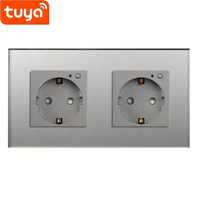 Prise murale WiFi Tuya 16A 2 voies avec lumière LED intégrée, norme européenne, double prise de courant pour la maison