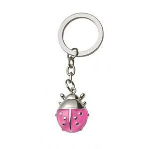 Portachiavi Coccinella Rosa in Metallo, Ciondolo Decorativo per Chiavi e Borse - Product Image 1