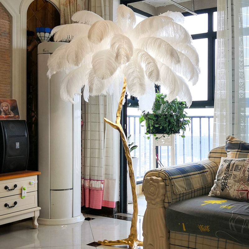 Luxury Ostrich Feathers Floor Lamp Standing