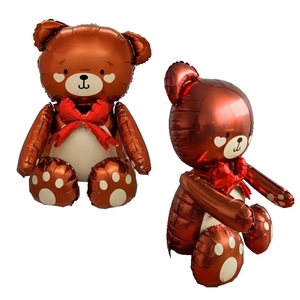 <span class=keywords><strong>Palloncini</strong></span> in Foil a Forma di Orsacchiotto con Fiocco Beige Opaco Retrò per Decorazione Festa di Compleanno, Mix di Colori Cartoon per la Cameretta dei Bambini - Product Image 6