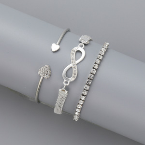 3 pz Lot <span class=keywords><strong>Personalit</strong></span> bracciale con ciondolo a forma di cuore in oro per le donne per gioielli da sposa bracciali con ciondoli alla moda alla moda - Product Image 3