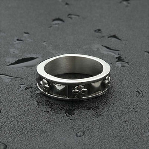 yunnique <b>Titanium</b> Steel Skull <b>Ring</b> Men's Punk Geometric Design Silver Color 26091 - Product Image 3