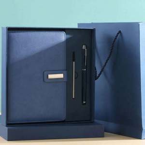 Ensemble de papeterie de luxe personnalisé en cuir PU durable 2025 avec logo personnalisé, bloc-notes professionnel et clé USB promotionnelle pour entreprise - Product Image 6