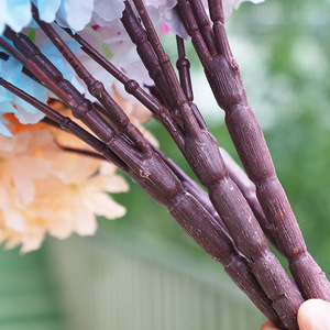 Branches de fleurs de cerisier artificielles Xinchengzhi, 5 branches, fleurs en soie plastique, rose clair, bleu clair, blanc, décoration de mariage et de la maison - Product Image 3