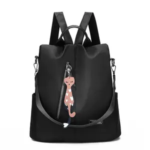 Novo saco de lona bolsa de ombro grande capacidade de moda pingente mulheres mochila