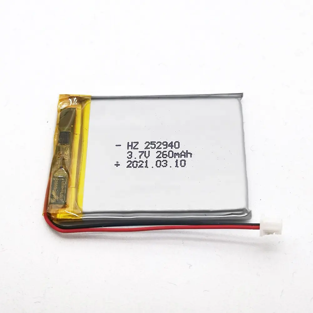 Manufacturer Customize rechargeable lithium batteries 252940 260mAh 3.7v li ion polymer battery