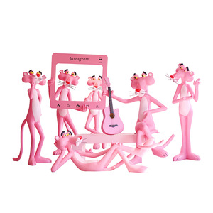 Sculpture en fibre de verre Panthère Rose, grande figurine à poser au sol, décoration pour boutiques et centres commerciaux - Product Image 5