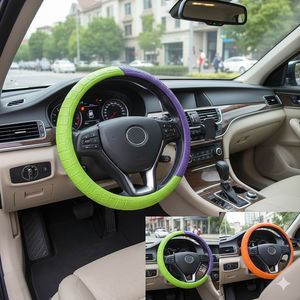 Housse de volant universelle en silicone effet crocodile pour Ford F150 Mercedes Benz VW <span class=keywords><strong>Golf</strong></span> Nissan 38cm, pièces intérieures antidérapantes pour voiture - Product Image 1