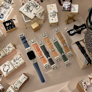 Correa de Cuero Genuino Mecha Crazy Horse con Diseño de Rayas para Apple Watch, Correa de Diseño con Característica Transpirable, Accesorios para Relojes Inteligentes - Product Image 3