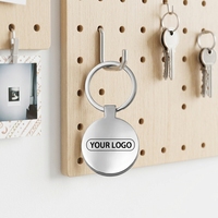 Llavero Redondo de Acero Inoxidable con Logotipo Personalizado, Grabado Láser, Recuerdo Promocional Empresarial, Novedad 2026