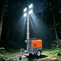 Tour d'éclairage mobile, générateur portable, tour d'éclairage avec projecteurs LED