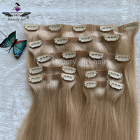 Extensions de cheveux humains russes vierges de qualité supérieure, invisibles, sans couture, avec clip halo, blondes à double tirage, 200 grammes