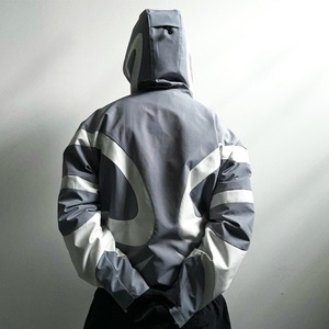 Design Custom Fashion Blank Pullover Waterproof Windproof Nylon <b>Zip</b> <b>up</b> <b>Jackets</b> Polyester Outdoor Nylon Windbreaker <b>Jackets</b> Men - Product Image 3