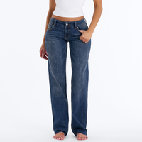 Jean en denim extensible pour femme, taille basse, ourlet brut, délavage bleu vintage, fournisseur en gros, vêtements personnalisés, pantalon d'été