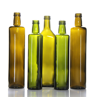 Bouteille en verre de 500 ml Dorica pour huile d'olive, couleur marron ou verte, avec bouchon à vis