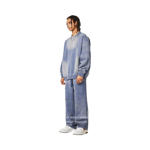 Vêtements pour hommes 2025 automne sens avancé loisirs deux pièces ensemble doublé polaire ample Wei <span class=keywords><strong>Yi</strong></span> sweats à capuche Style de rue - Product Image 3