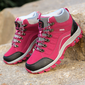 Chaussures de randonnée pour hommes, tige haute, dessus synthétique, doublure en polaire, semelle extérieure en caoutchouc, bottes de trekking isolées pour l'hiver - Product Image 3