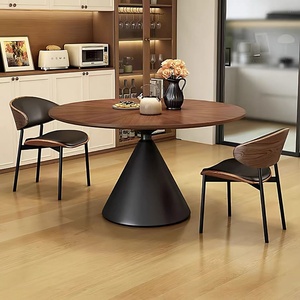 Set Moderno di Tavolo <span class=keywords><strong>da</strong></span> <span class=keywords><strong>Pranzo</strong></span> Rotondo in Legno <span class=keywords><strong>e</strong></span> Sedie per 6 Persone, Arredamento in Noce per <span class=keywords><strong>Cucina</strong></span> <span class=keywords><strong>e</strong></span> <span class=keywords><strong>Sala</strong></span> <span class=keywords><strong>da</strong></span> <span class=keywords><strong>Pranzo</strong></span> - Product Image 1