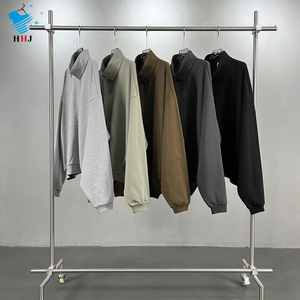 Wholesale Mens Autumn Winter New 410G Stand Collar Zip Cardigan Brushed Warm Streetwear <b>Hoodie</b> Jacket 100% Cotton Solid Custom - Product Image 1