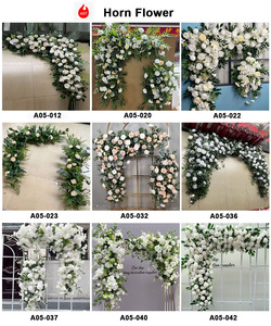 LEDA Customized Wedding Party decoration Pink <b>Artificial</b> Rose <b>Flowers</b> Peony Handmade <b>Flower</b> Runner Soft Irregular - Product Image 6