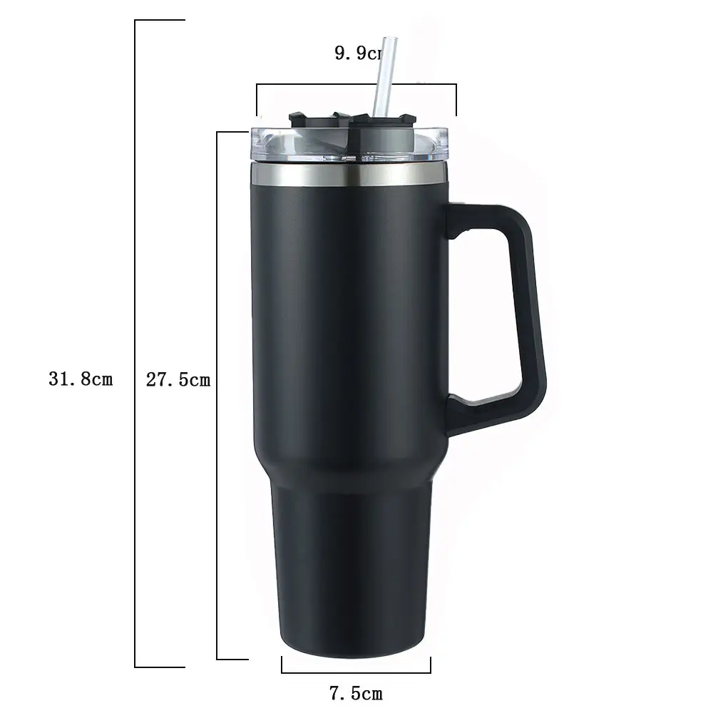 Custom 40 Oz Adventure Quencher Stainless Steel Double Wall Vacuum Metal Cup Travel Coffee Mug 40oz Tumbler With Handle