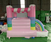 Castillo Inflable Comercial de PVC Rosa para Niños, Castillo Hinchable para Bodas