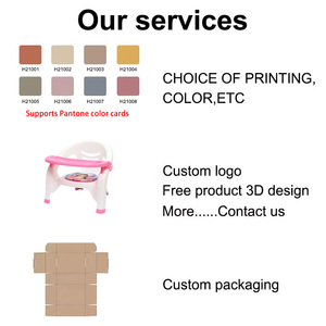 Phim hoạt hình đáng yêu in trẻ em an toàn nhựa ghế ăn tối với bảng và âm thanh - Product Image 2