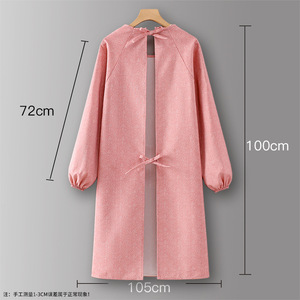 Tablier de <span class=keywords><strong>cuisine</strong></span> à manches longues en pur coton, simple, respirant, en toile, avec logo personnalisé, nouvelle tenue de travail, impression de logo sur mesure. - Product Image 4