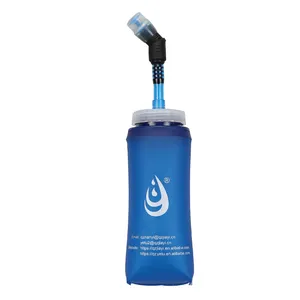 Bouteille d'eau pliable en TPU, contenant personnalisé, sans BPA, 350ml, pour sport, course, randonnée, escalade, avec filtre, vente en gros, ml