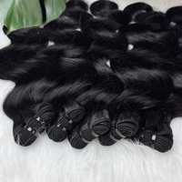 Extensiones de Cabello Humano 100% Natural Sin Procesar, de un Solo Donante, Doble Trama a Máquina, Ondulado, Indio, Brillante, Liso, Personalizable