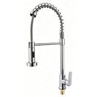 Robinet de cuisine monocommande à eau froide, à poser sur plan, avec douchette extractible, finition chromée, pour évier
