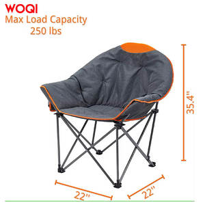 Silla Plegable para Exteriores Woqi, Color Gris Pizarra, Marco de Aluminio, 22x22x35.4 Pulgadas, Silla Redonda para Camping y Jardín con Portavasos - Product Image 1