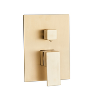 Ensemble de douche encastré en laiton doré pour salle de bain douche, robinet en acier inoxydable chaud et froid, finition bronze, jet de pluie, hôtels