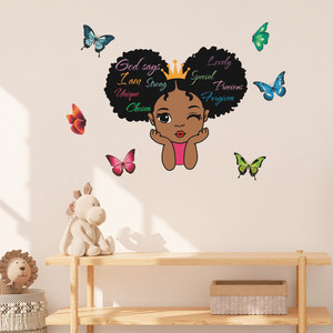 Autocollant mural anglais inspirant pour filles pour la décoration murale de la <span class=keywords><strong>chambre</strong></span> des enfants Autocollants papillon auto-adhésifs pour la maternelle - Product Image 5