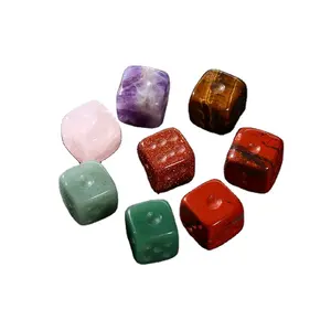Kristal çokyüzlü DND zar seti, cilalı eskitme taşlar Dices RPG MTG masa oyunları ev dekorasyon