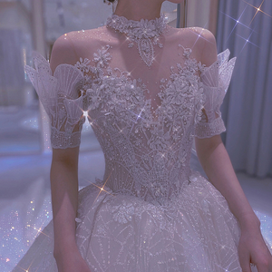 Abito da Damigella Francese Leggero e Scintillante, Semplice ed Elegante, con Motivo Cielo Stellato, Vestito da Sposa - Product Image 5