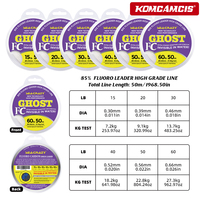 Ligne de pêche OEM 85% 100% fluorocarbone, ligne de choc, 30m 50m 15LB-60LB, ligne transparente à coulée rapide, qualité japonaise pour eau douce et eau salée