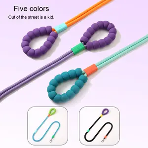 Tali hewan peliharaan berjalan luar ruangan grosir baru dengan gagang busa awan bahan nilon dan dekorasi pita Slung di atas pinggang - Product Image 5