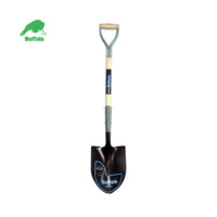 Bêche de drainage et de transplantation Buffalo AMS505-1Y, lame de 14 po, largeur de 5 7/8 po, antidérapante, en acier inoxydable, poignée en Y, manche en bois