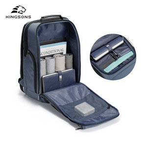 Kingsons <b>Laptop</b> <b>Backpack</b> 20-35L Large Capacity Multi Layer Storage Unisex Blue And Black Casual Everyday Use - Product Image 4