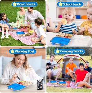 Lonchera Metálica Personalizada de 3 Compartimentos para Niños, Loncheras Bento de Acero Inoxidable a Prueba de Fugas con Contenedores para la Escuela y la Oficina - Product Image 5
