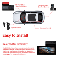 Caméra embarquée double objectif 4K+2K 3,39 pouces avec GPS, vision nocturne supérieure, étanche, garantie 1 an, enregistreur vidéo, boîte noire, DVR de voiture